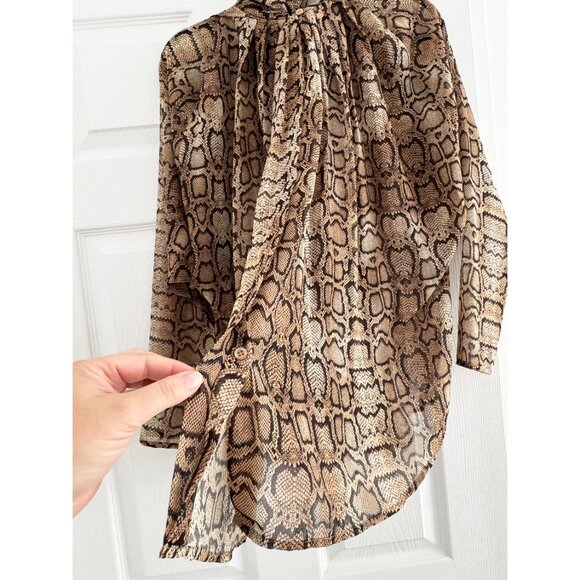 Smythe Snake Print Turtleneck Blouse, size XS - Picture 7 of 10